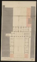 Plan du rez-de-chaussée relatif au projet de restauration et d'agrandissement du palais de justice de Bordeaux.